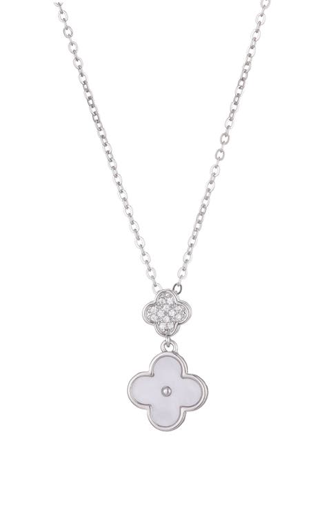 CZ Clover Pendant Necklace