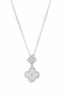 Adornia CZ Clover Pendant Necklace