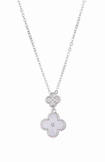 Adornia CZ Clover Pendant Necklace