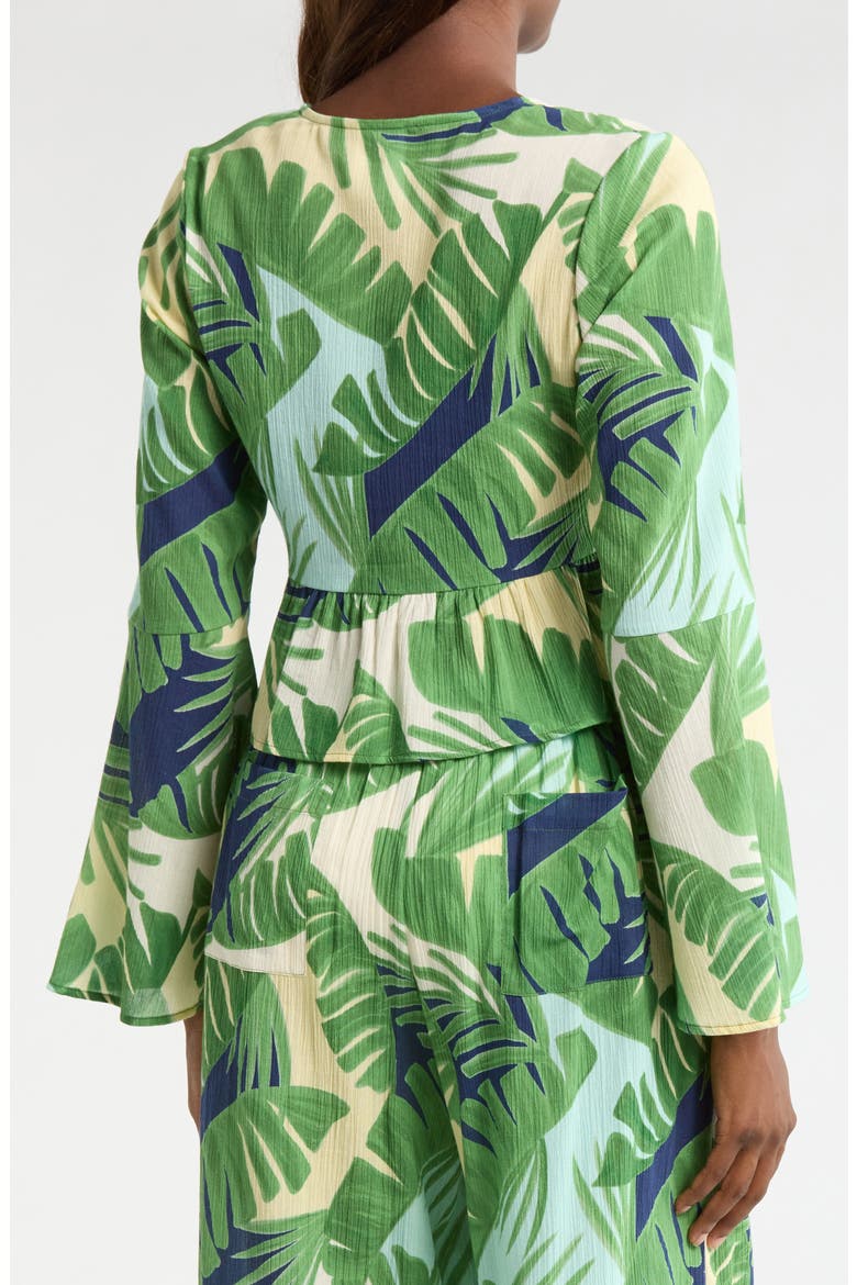 Crinkled Side Slit Cover-Up Pants, Alternate, color, GREEN MULTI