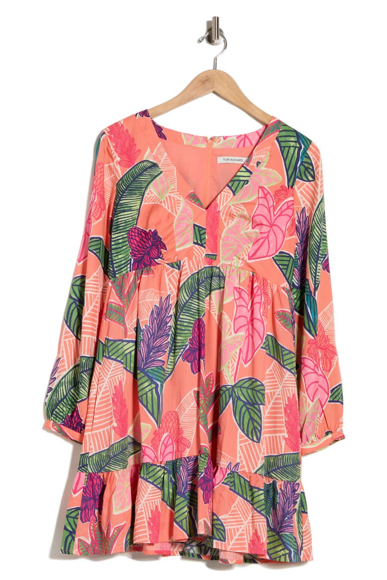 Garden Island Hana Long Sleeve Dress, Main, color, PEACH