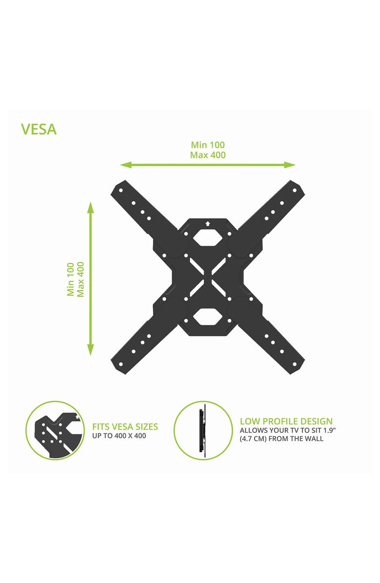 Kanto PS400SG Stainless Steel Full-Motion Single Stud Outdoor Mount for 30 to 70 Inch TVs, Alternate, color, Black