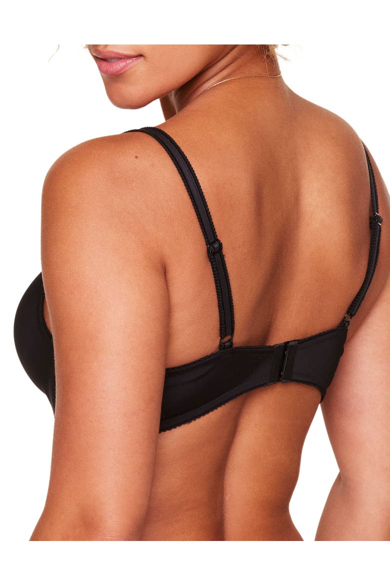 Jeannette Push Up Demi Bra, Alternate, color, Black