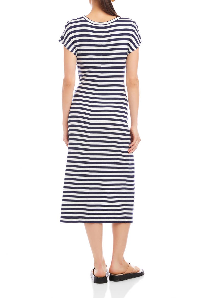 Marisa Side Knot Midi T-Shirt Dress, Alternate, color, NAVY W/ WHITE