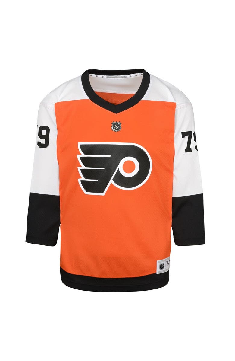 Outerstuff Youth Carter Hart Burnt Orange Philadelphia Flyers Home Replica Player Jersey, Alternate, color,