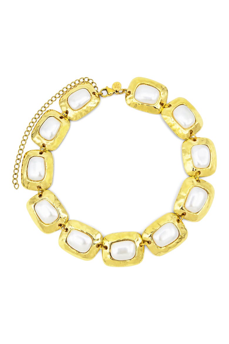 Giovana Faux Pearl Necklace, Main, color, GOLD