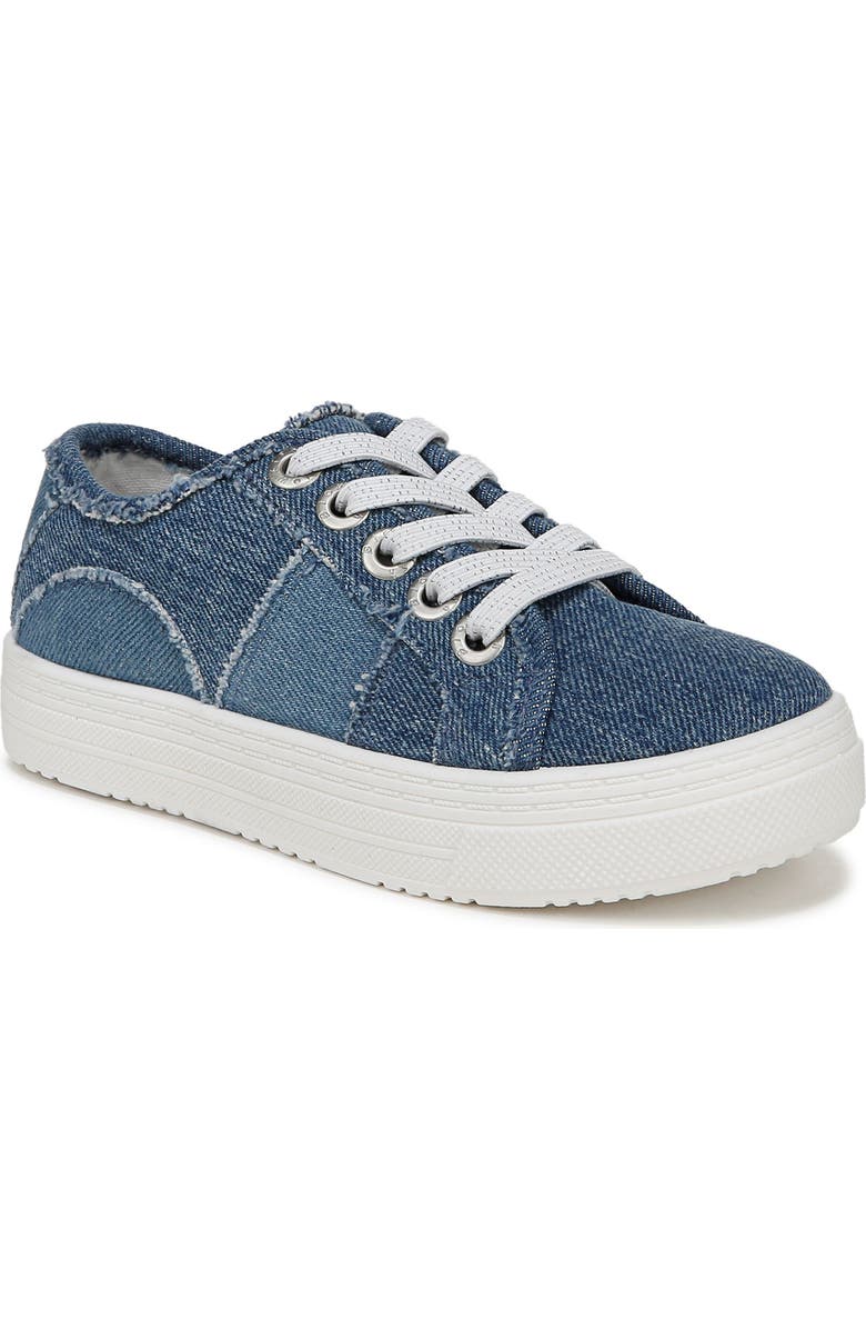 Blowfish Malibu Kids' Supersmile Denim Fray Platform Sneaker, Main, color, Denim Blue