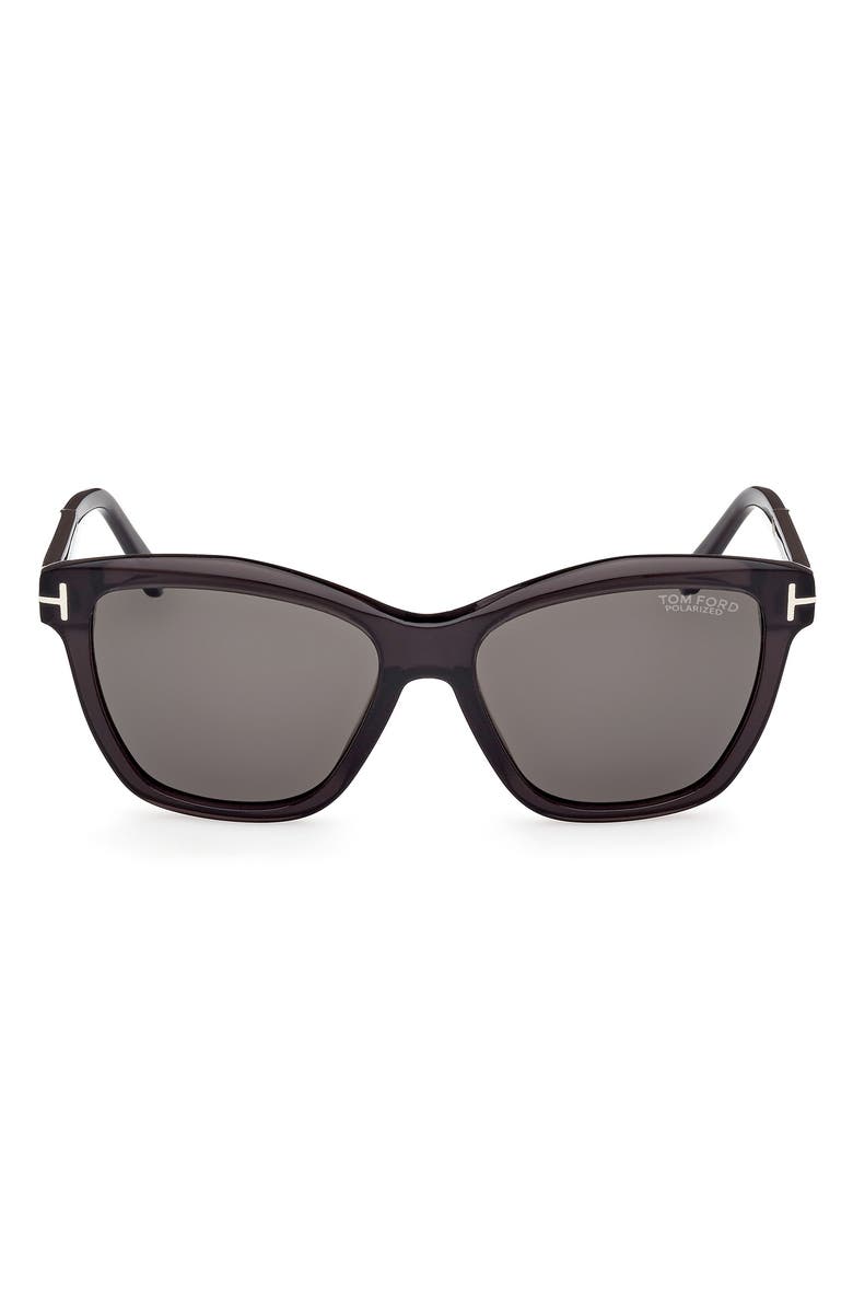 TOM FORD 54mm Polarized Square Sunglasses, Main, color, Black/Other / Smoke Polarized