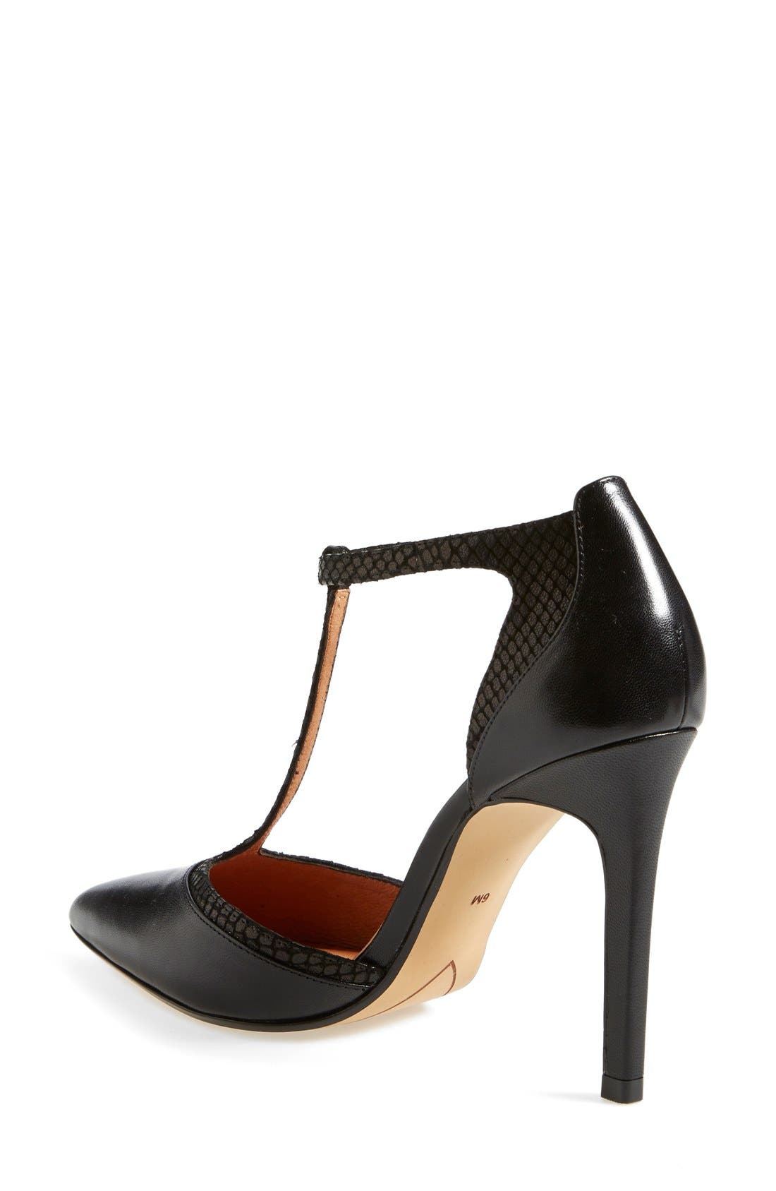 Halogen 'Melissa' T-Strap Pump, Alternate, color, BLACK/ SNAKE PRINT