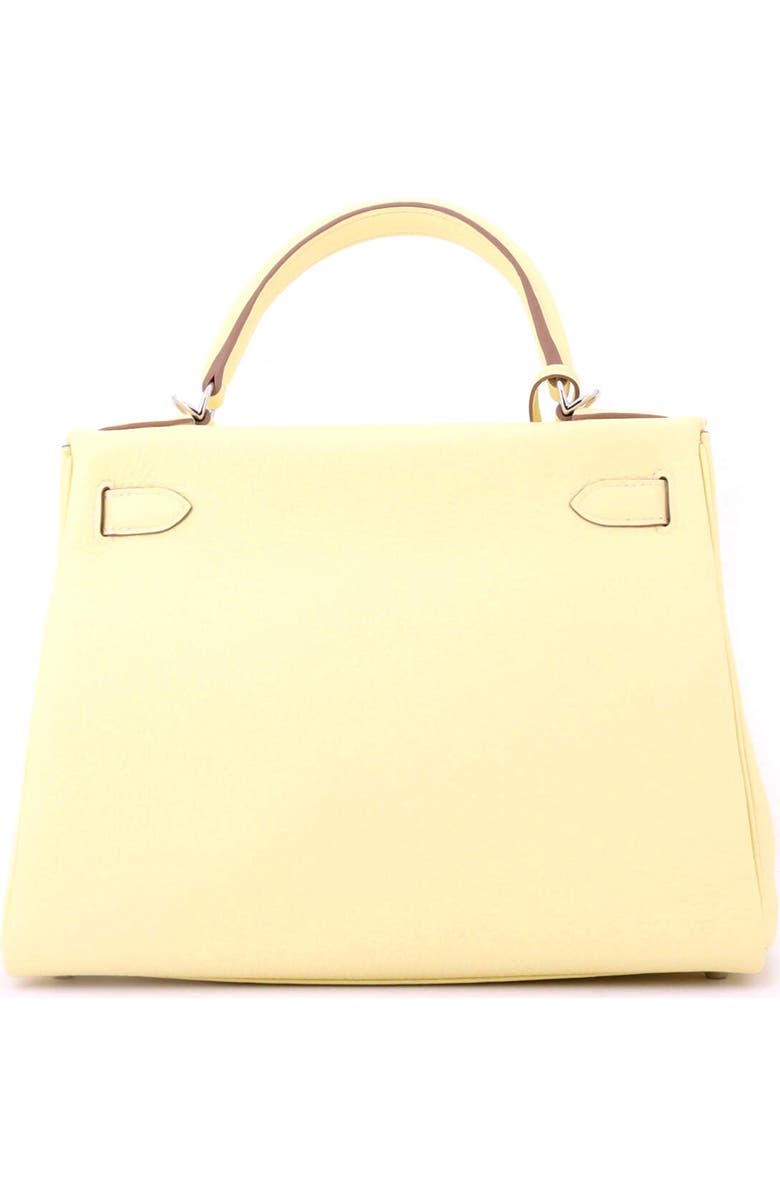 Pre-Owned Hermes Kelly Handbag Yellow Clemence with Palladium Hardware 28, Alternate, color, Jaune Poussin