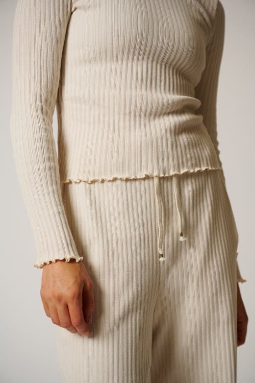 Leisure Lab Cotton Rib Pant In Cream