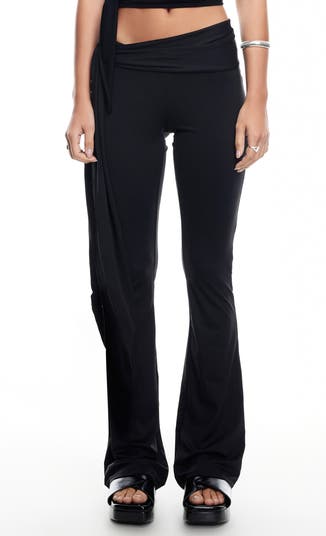 Butterfly Low Rise Tie Waist Flare Pants