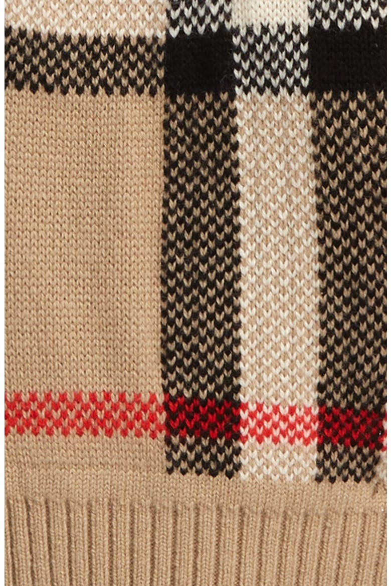 Mini Dianne Check Jacquard Cashmere & Merino Wool Cardigan, Alternate, color, ARCHIVE BEIGE IP CHK