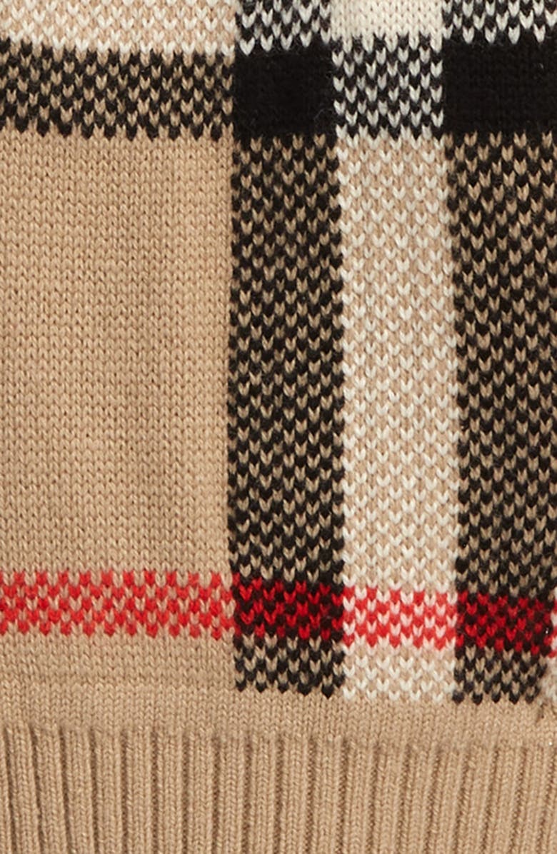 Burberry Mini Dianne Check Jacquard Cashmere & Merino Wool Cardigan, Alternate, color, 