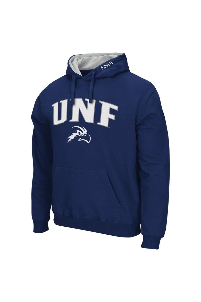 Men's Colosseum Navy UNF Ospreys Arch and Logo Pullover Hoodie, Alternate, color, Navy