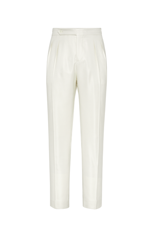 Brunello Cucinelli Tuxedo Trousers In Off-white