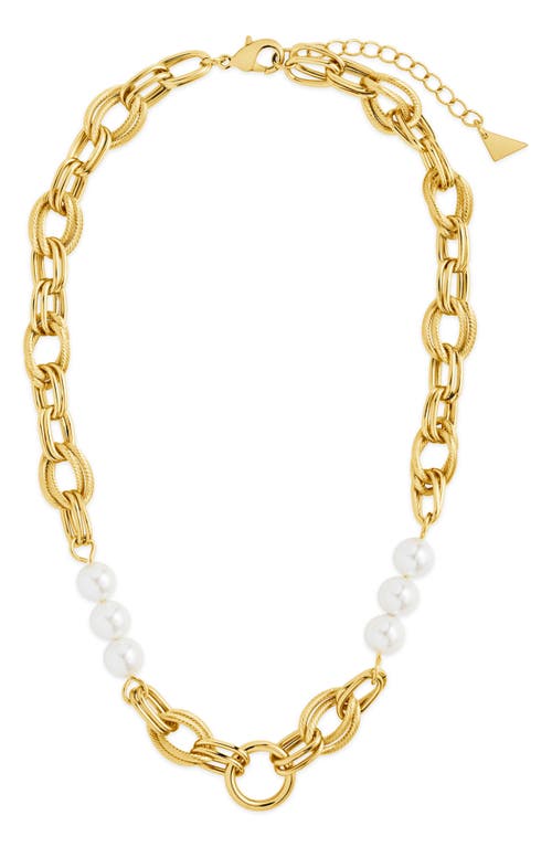 Sterling Forever Ivanna Faux Pearl Chain Necklace
