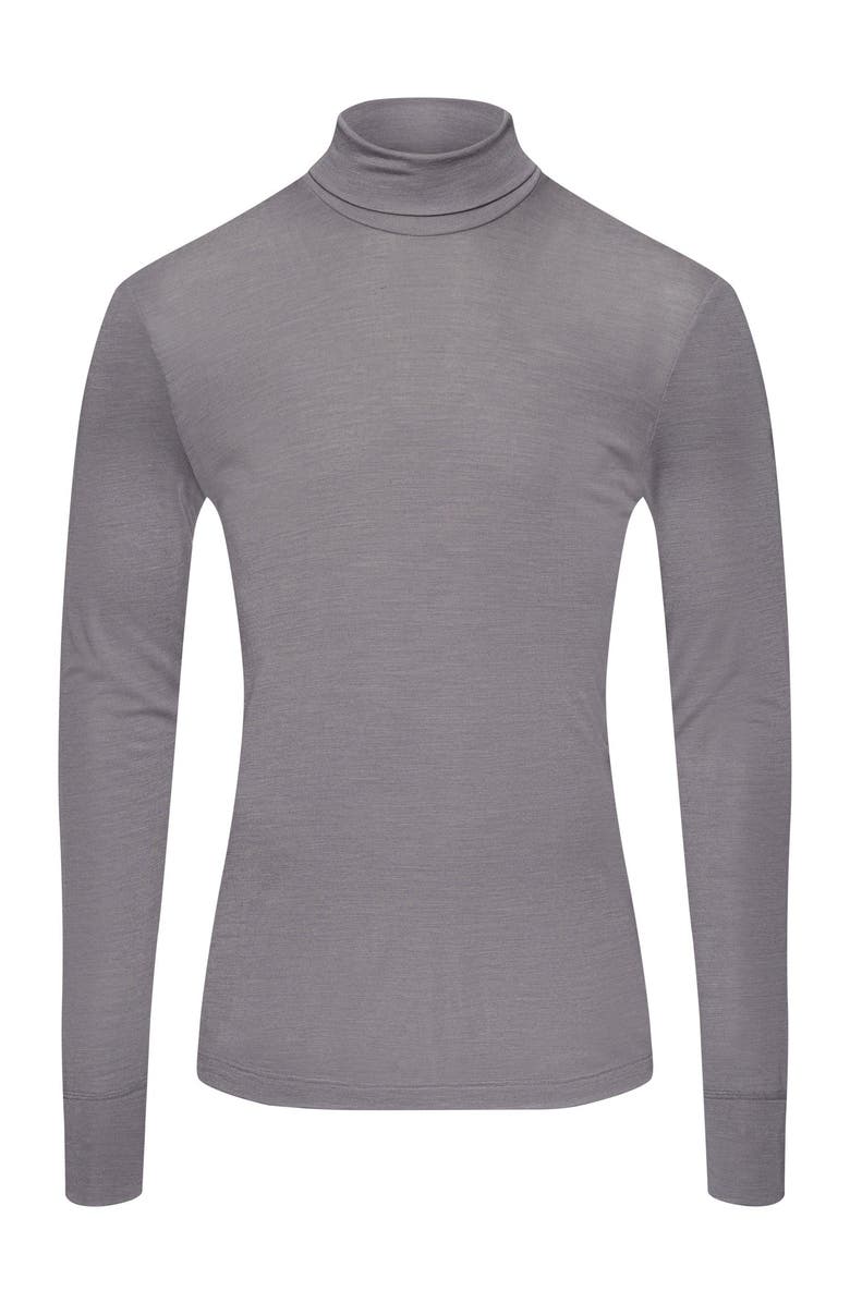 Hanro Woolen Silk Thermal Turtleneck, Main, color, Nordic Grey