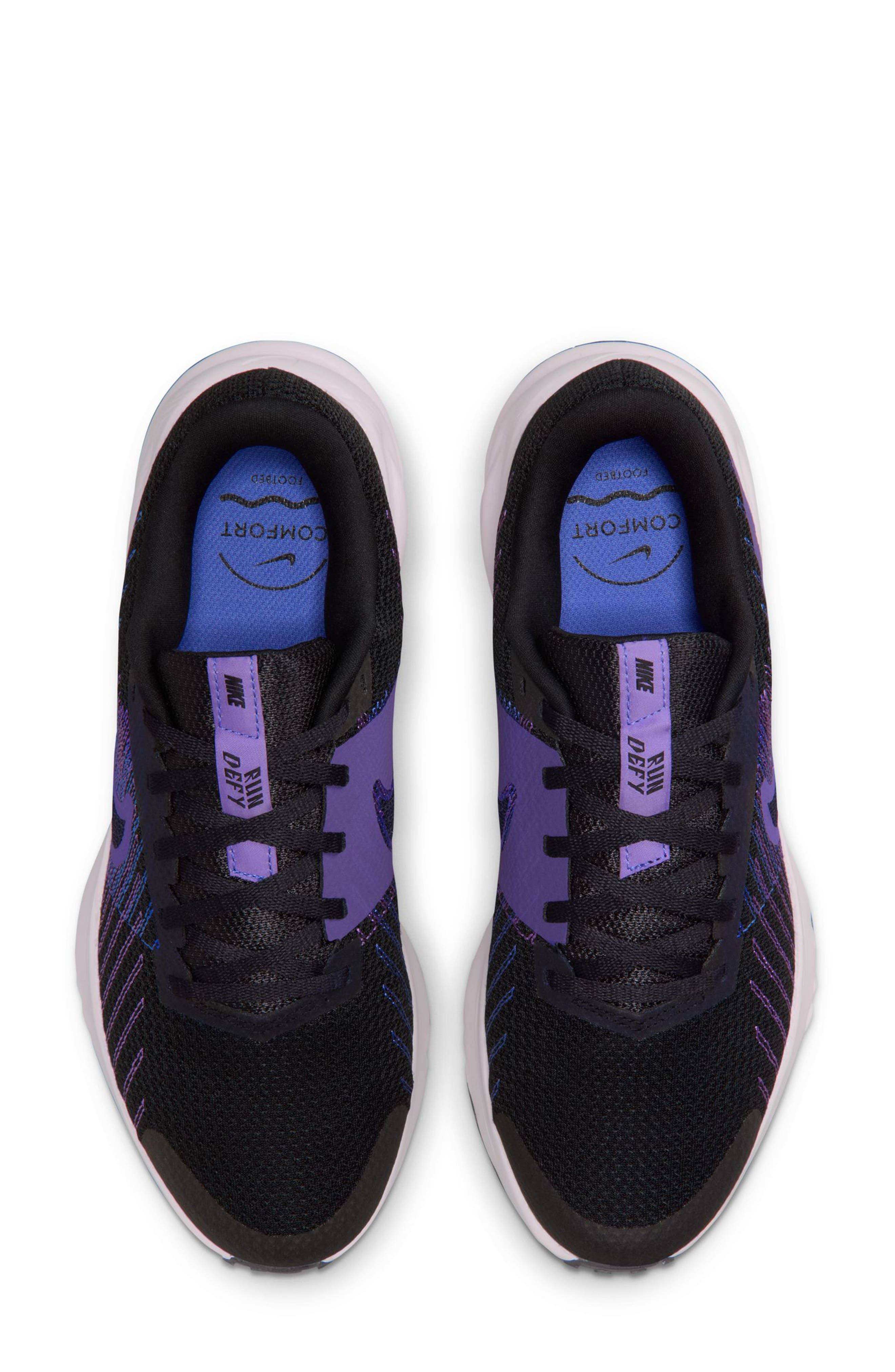 Nike Run Defy Running Shoe, Alternate, color, Black/ Black/ Violet/ Sapphire