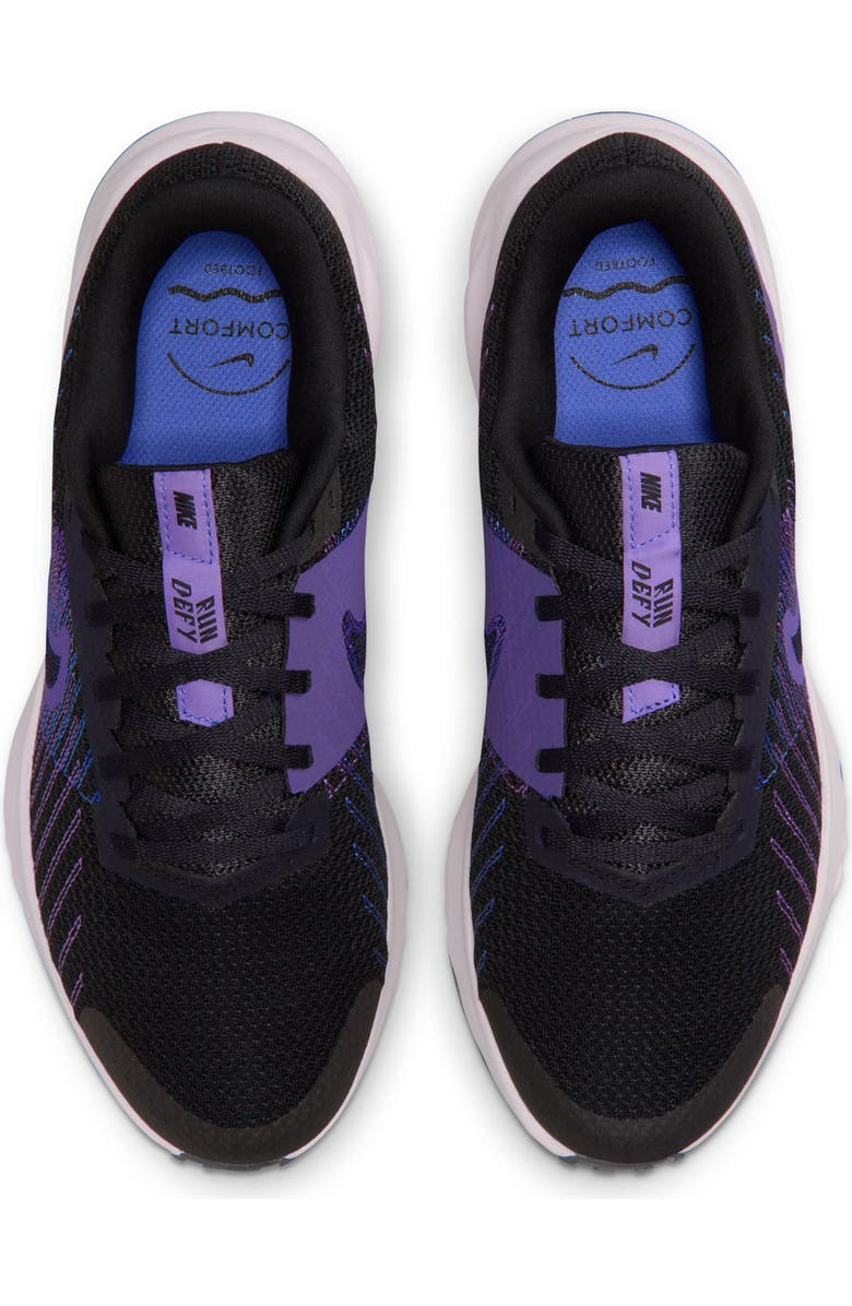Nike Run Defy Running Shoe, Alternate, color, Black/ Black/ Violet/ Sapphire