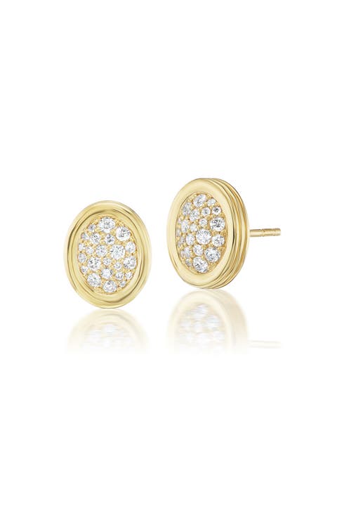 White Diamond Pavé Scuba Stud Earrings