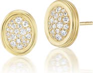 Beck White Diamond Pavé Scuba Stud Earrings