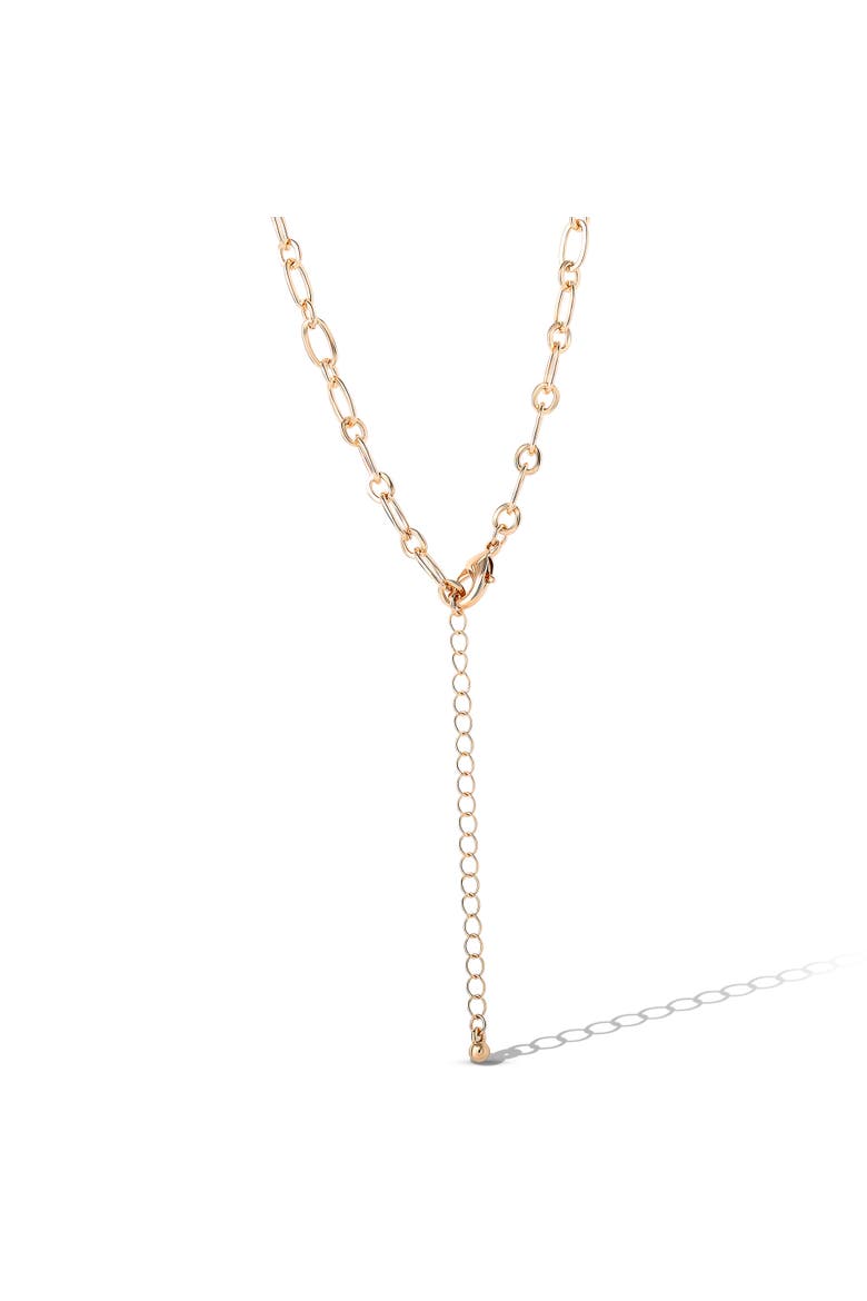 Green Gem Drop Charm Necklace in Gold-Tone Chain, Alternate, color, Green