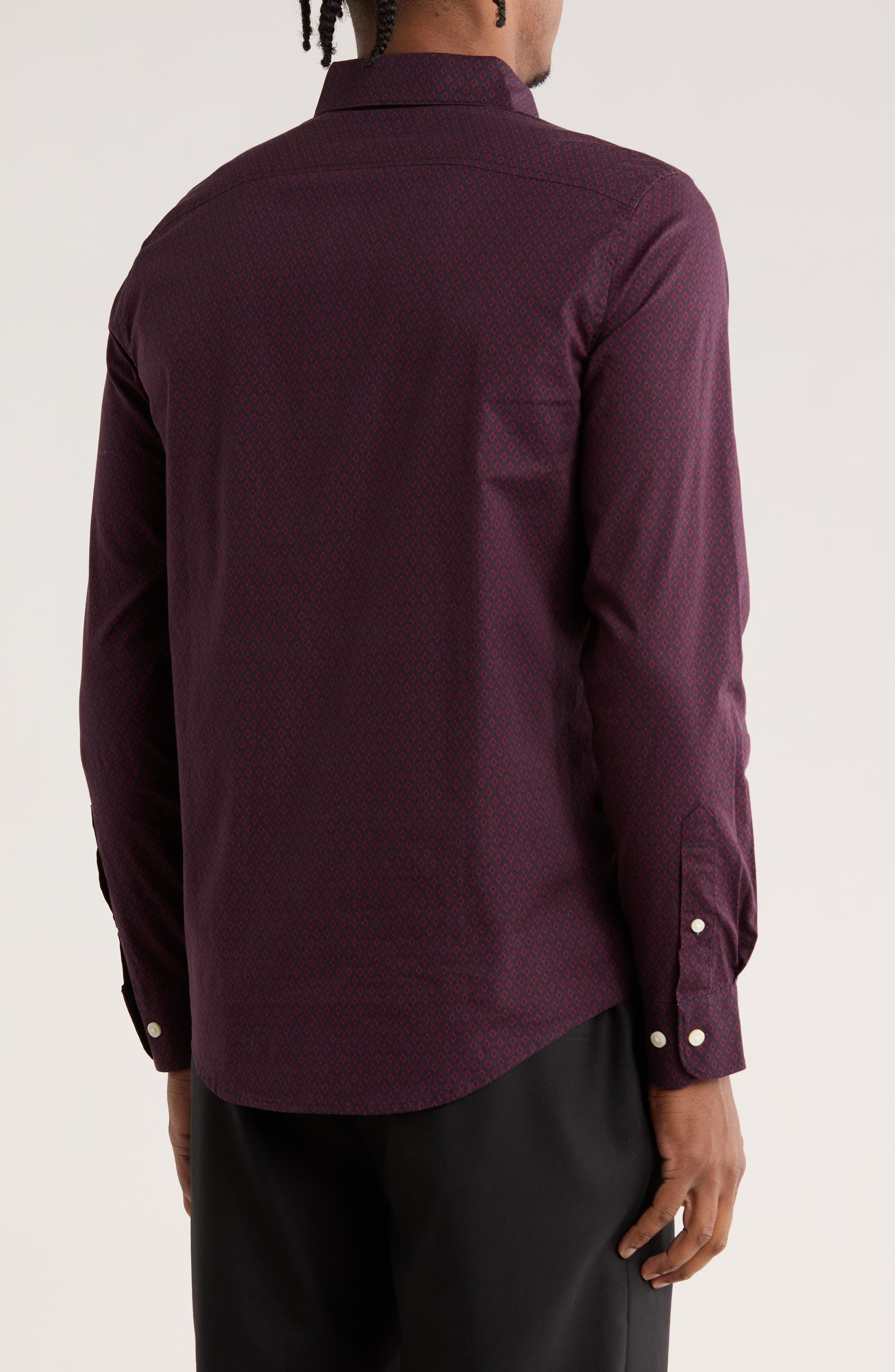 Slim Fit Stretch Button-Down Shirt - image 2
