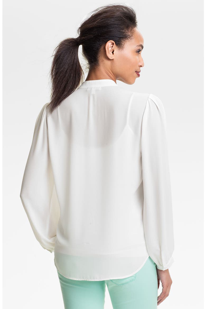 Tie Neck Pleated Blouse, Alternate, color, IVORY