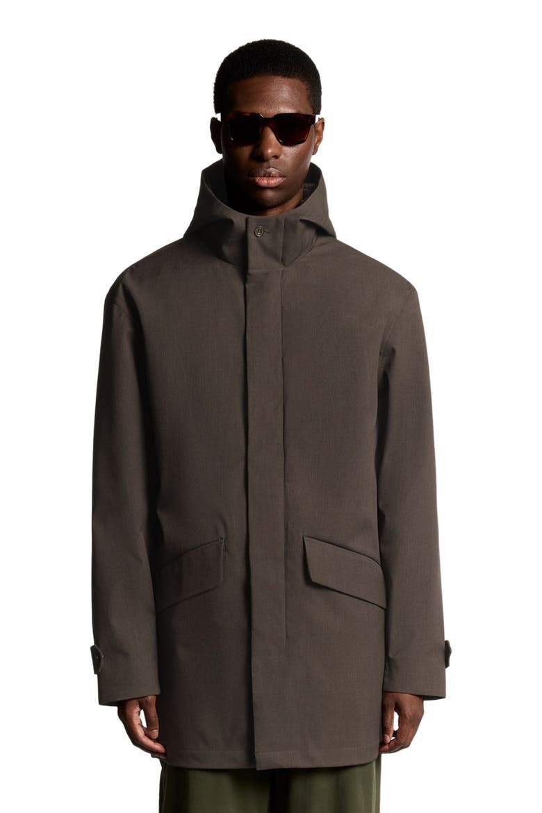 Long Sleeve Hooded Military Parka Jacket, Alternate, color, Charcoal Marl