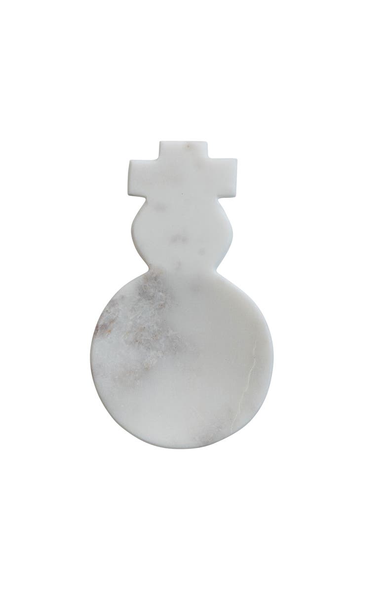 Storied Home Marble Snowman Shaped Spoon Rest, White, Main, color, 