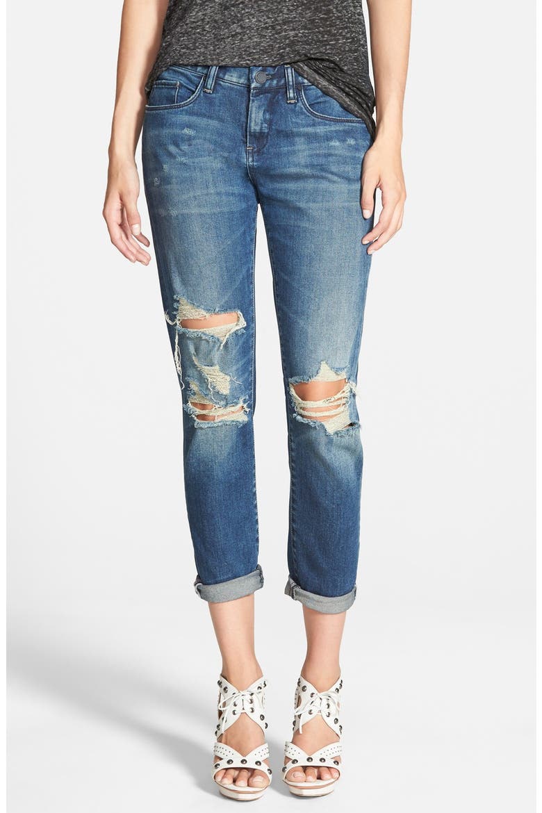 Destroyed Boyfriend Jeans, Main, color, BLUE