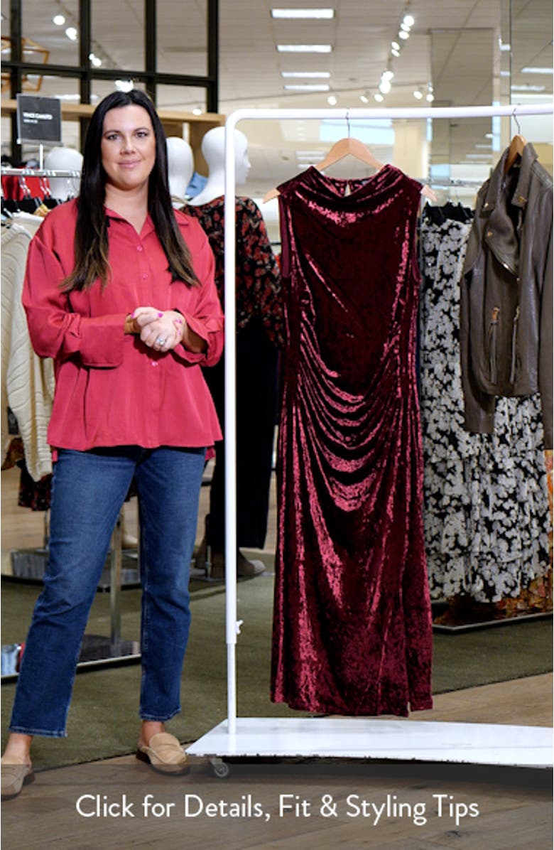 Mae Sleeveless Crushed Velvet Dress, sales video thumbnail