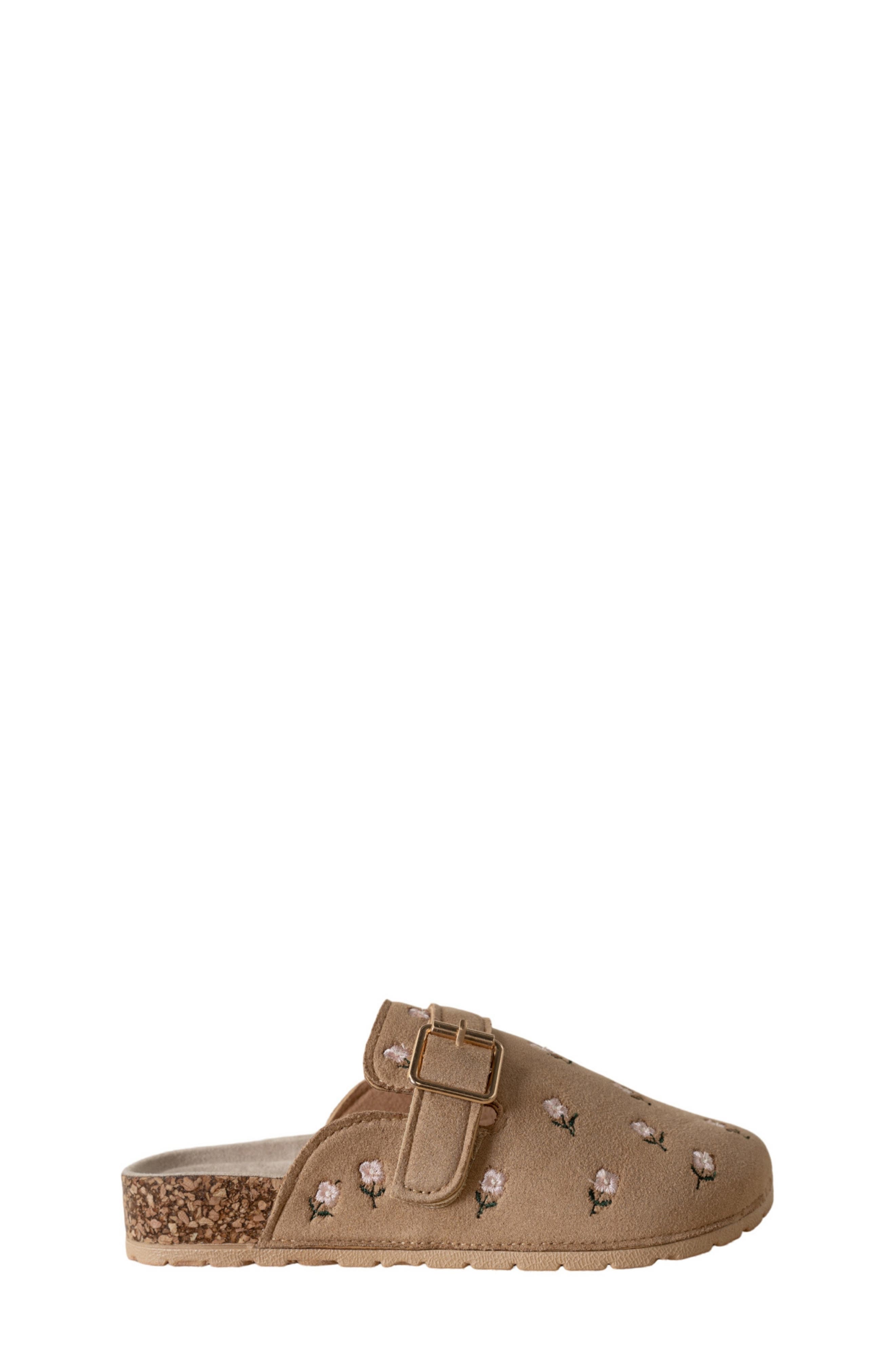 Kids' Floral Embroidered Clog, Alternate, color, SAND