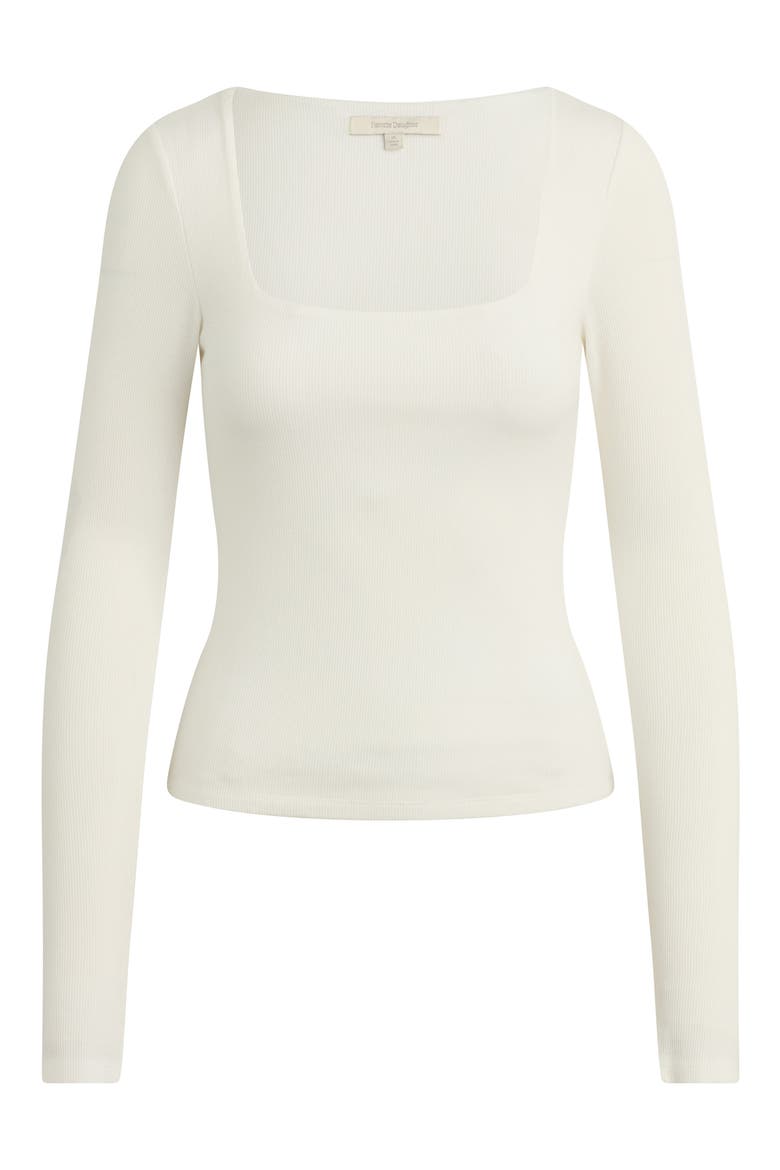 The Harvey Fitted Square Neck Rib Sweater, Alternate, color, WHITE