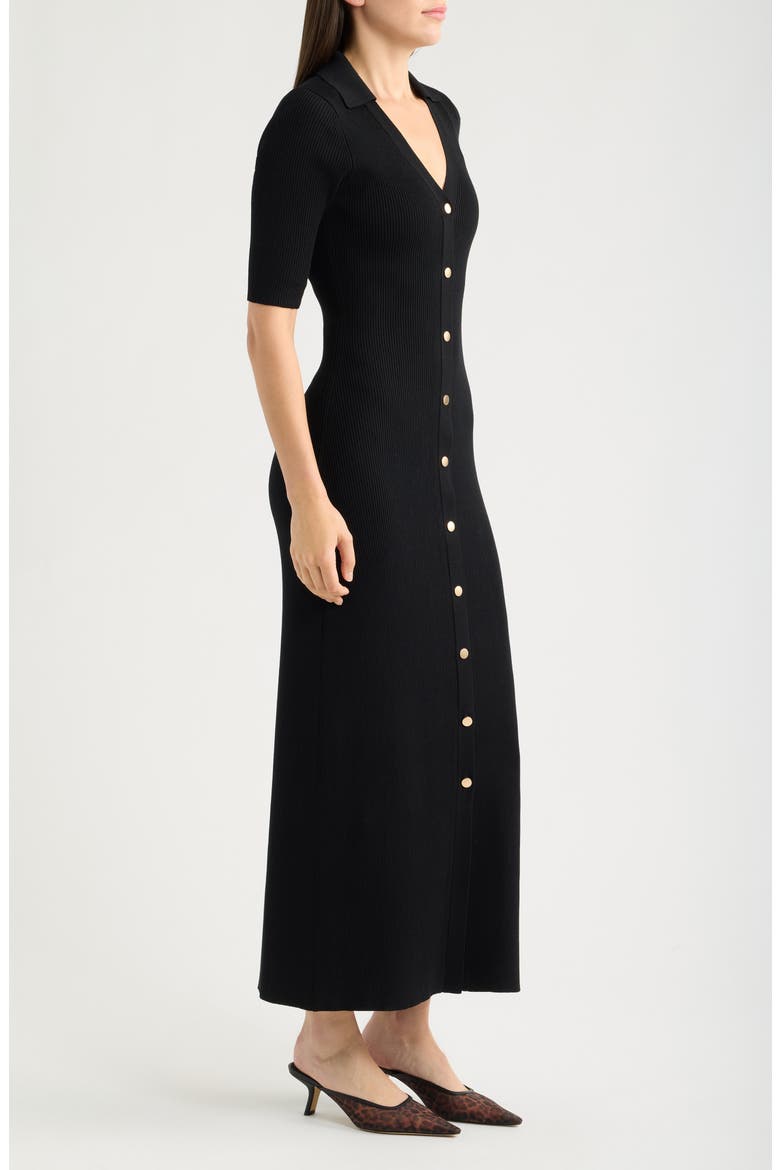 Rib Sweater Dress, Alternate, color, BLACK