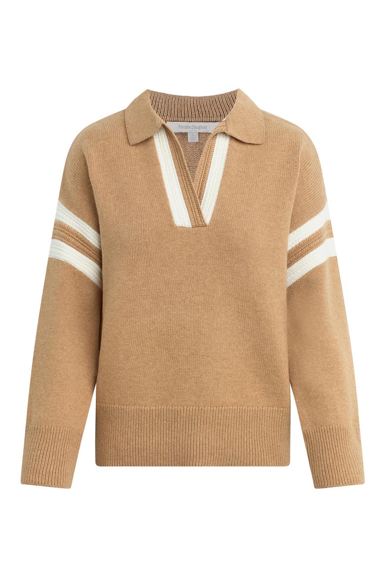 The Grace Polo Sweater, Alternate, color, CAMEL IVORY