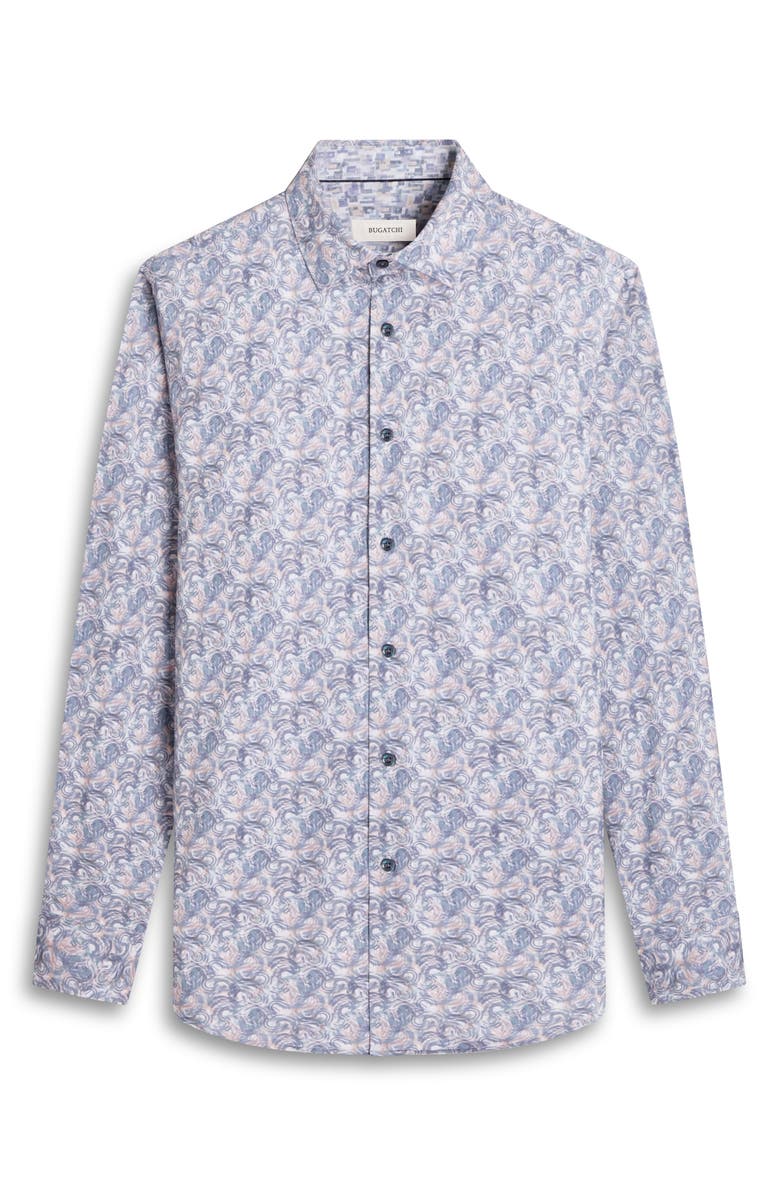 Bugatchi Jimmy OoohCotton<sup>®</sup> Abstract Print Button-Up Shirt, Alternate, color,