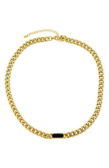 Rebl Gender Inclusive Stone Curb Chain Necklace