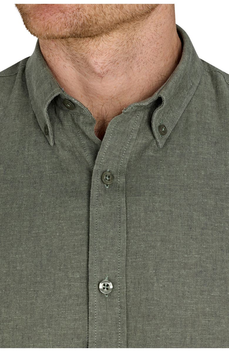 Raging Bull Long Sleeve Linen Shirt, Alternate, color, Olive