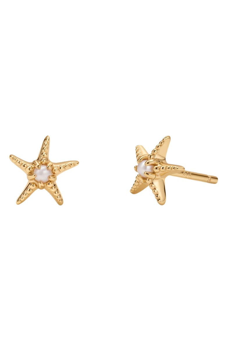 Starfish Stud Earrings, Main, color, Gold Vermeil