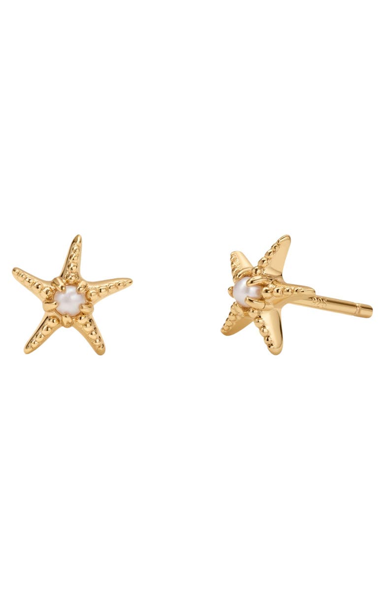 MADE BY MARY Starfish Stud Earrings, Main, color, Gold Vermeil
