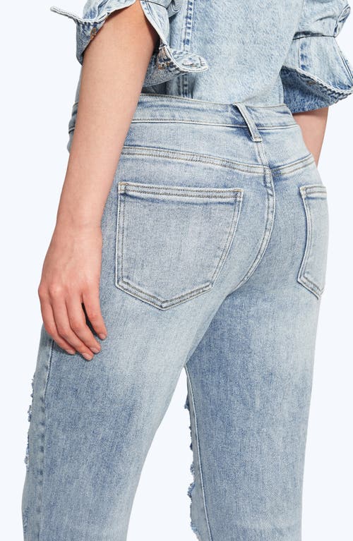 Bayeas High Waist Rolled Cuff Straight Leg Jeans In Blue