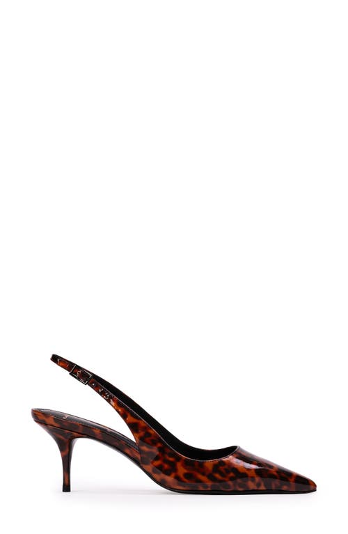 Black Suede Studio Alloy Pointed Toe Slingback Pump In Tortoise Patent
