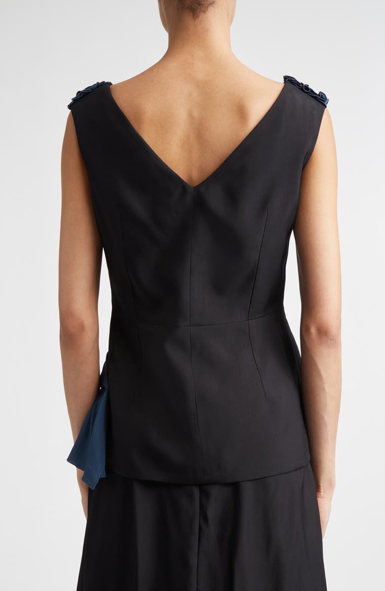 Marni Colorblock Asymmetric Draped Top, Alternate, color, 00N99black