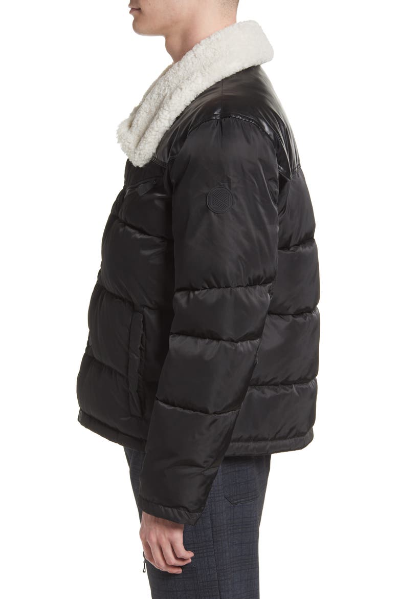 Vroni Mixed Media Puffer Jacket, Alternate, color, BLACK