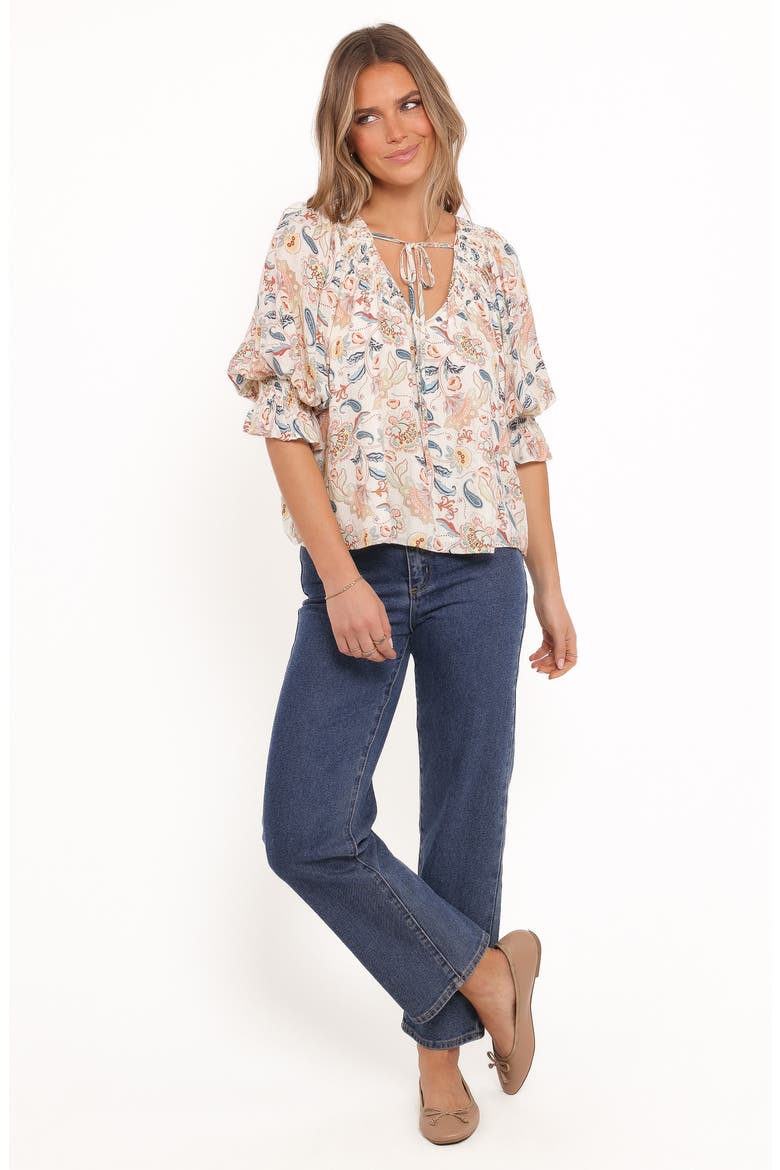 Sonia Paisley Floral Puff Sleeve Top, Alternate, color, PAISLEY