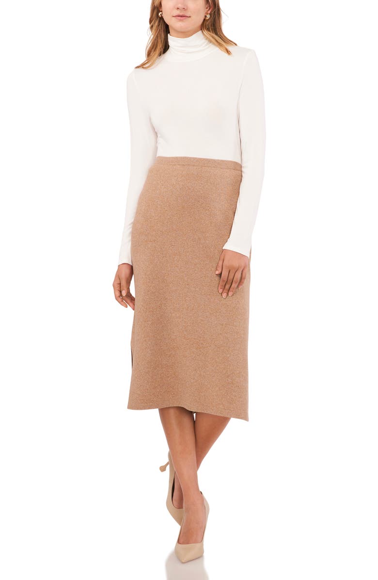 Vince Camuto Jersey Pencil Skirt, Alternate, color, Dark Latte Heather