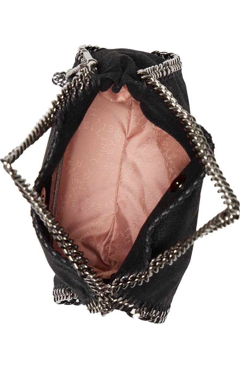 Stella McCartney Mini Falabella Faux Leather Tote, Alternate, color, Black W/ Silver