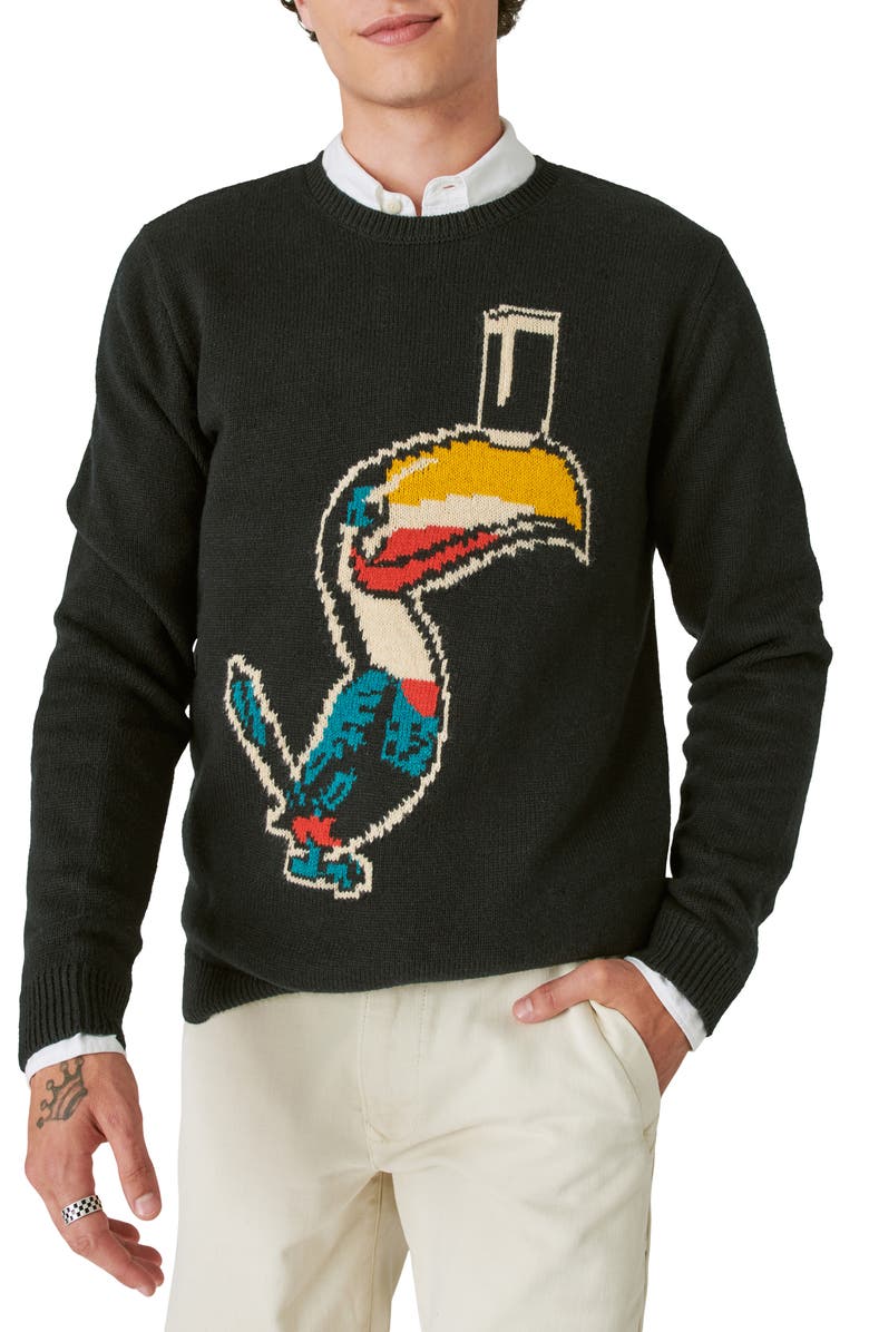 Lucky Brand x Guinness Beer Toucan Cotton Blend Sweater, Main, color, 